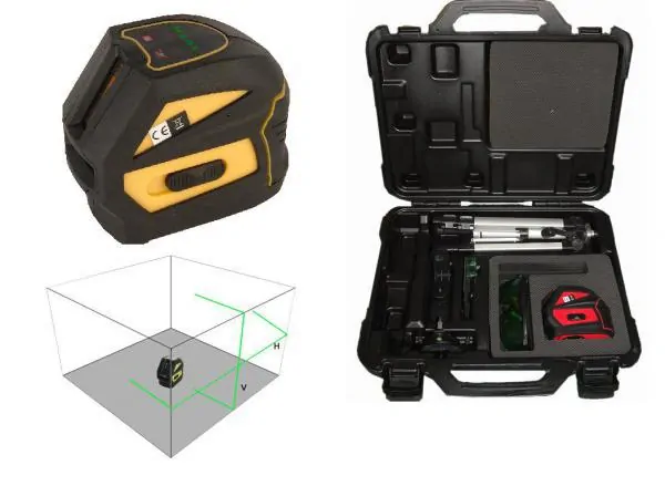 Krížový laser FKD EK-118G set - zelený lúč + prijímač